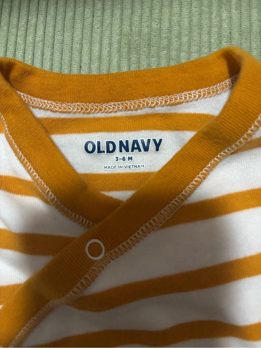 Old Navy Striped Mustard and White Set